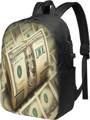 100 Dollar Travel Laptop Backpack - Durable Business Laptops Backpack with USB Charging Port