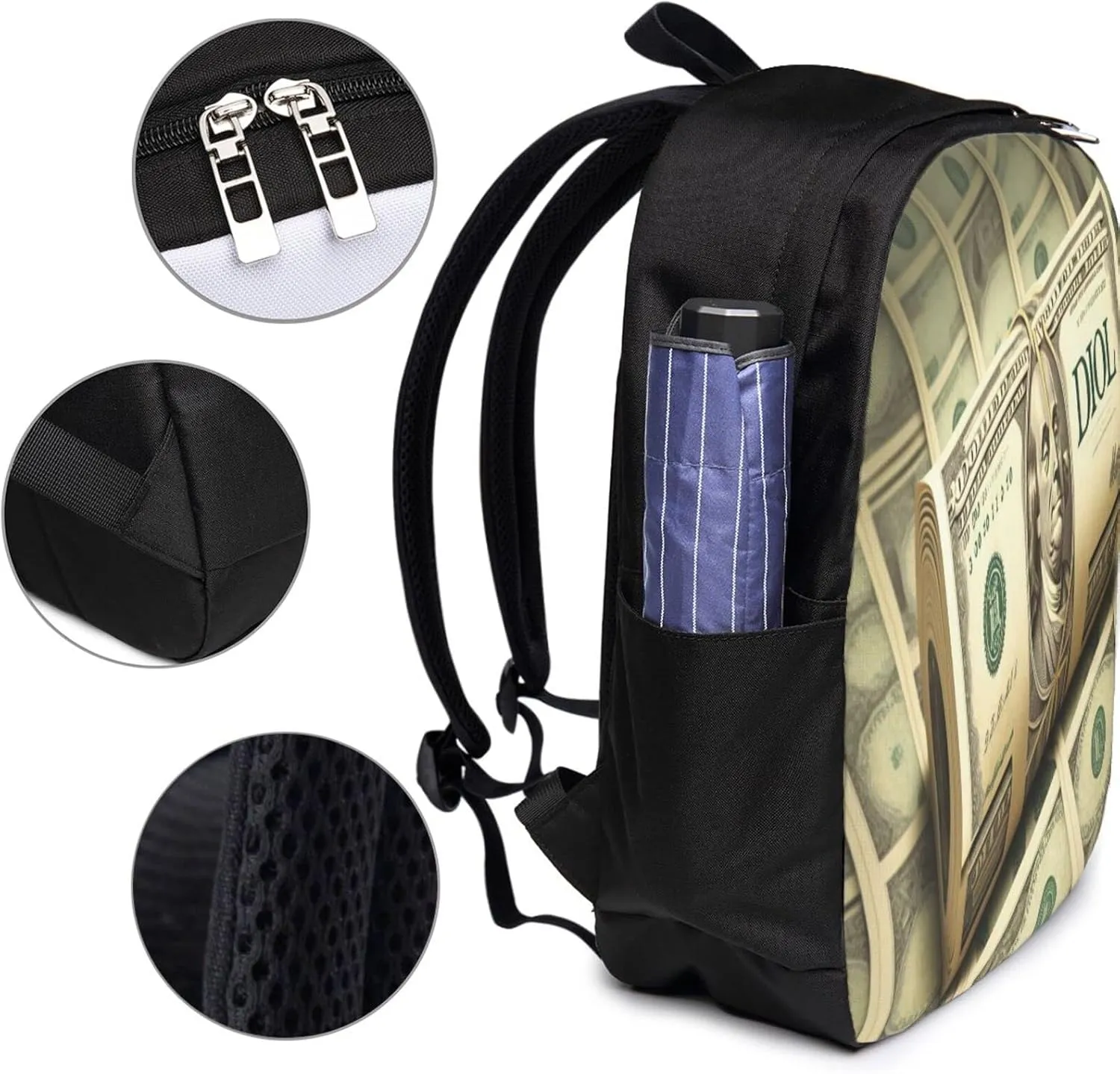 100 Dollar Travel Laptop Backpack - Durable Business Laptops Backpack with USB Charging Port