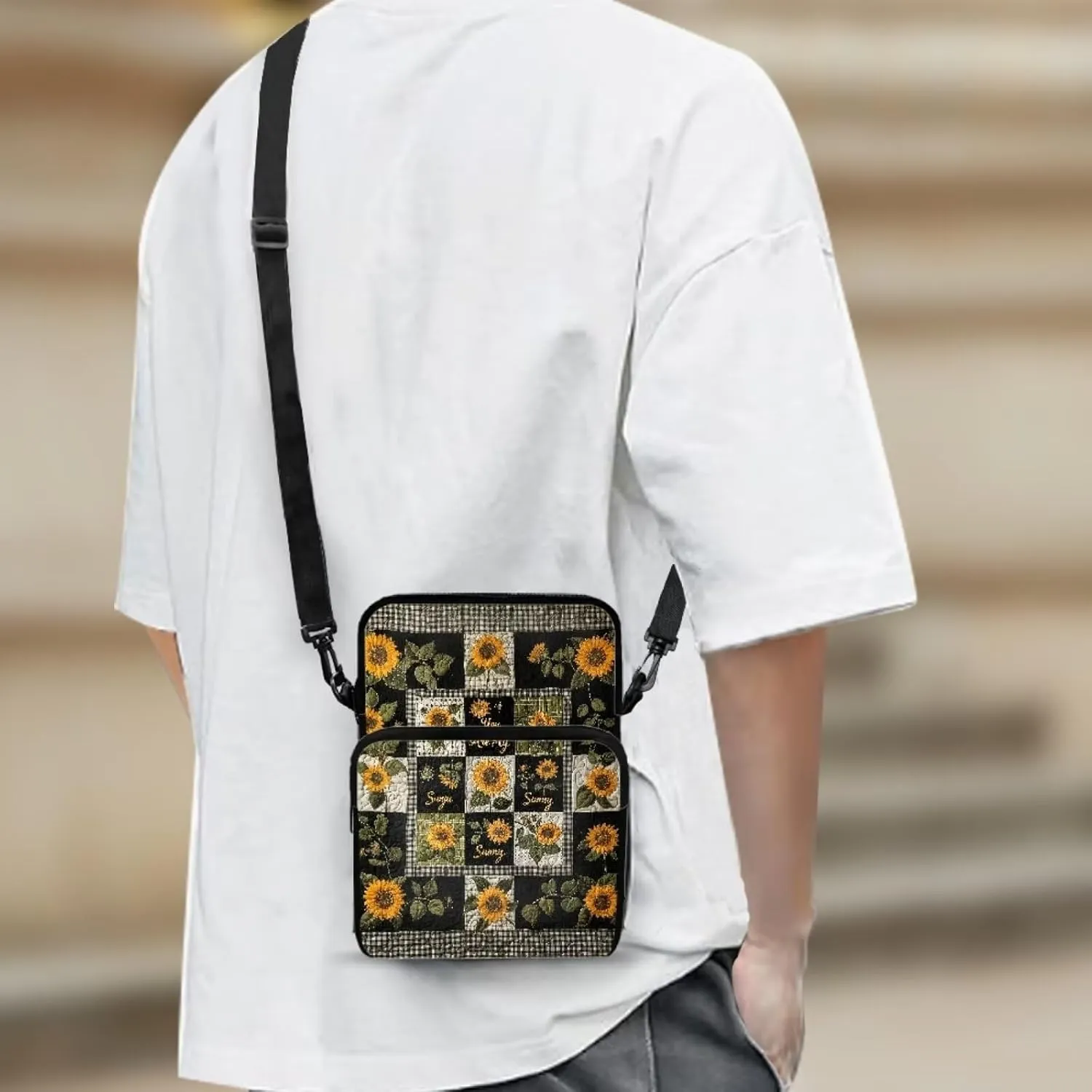 2 Layer Crossbody Bag, Lightweight Shoulder Bag Messenger Bag Purses for Girls Boys
