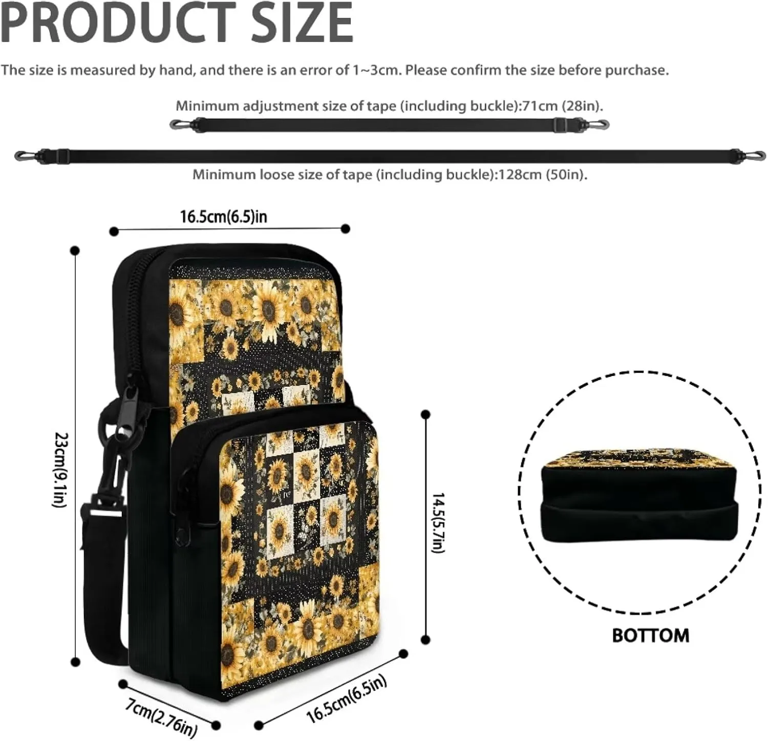 2 Layer Crossbody Bag, Lightweight Shoulder Bag Messenger Bag Purses for Girls Boys