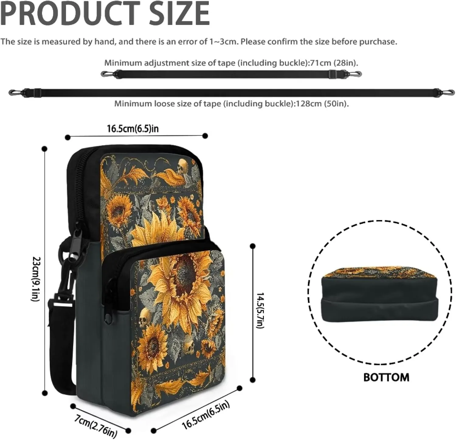2 Layer Crossbody Bag, Lightweight Shoulder Bag Messenger Bag Purses for Girls Boys