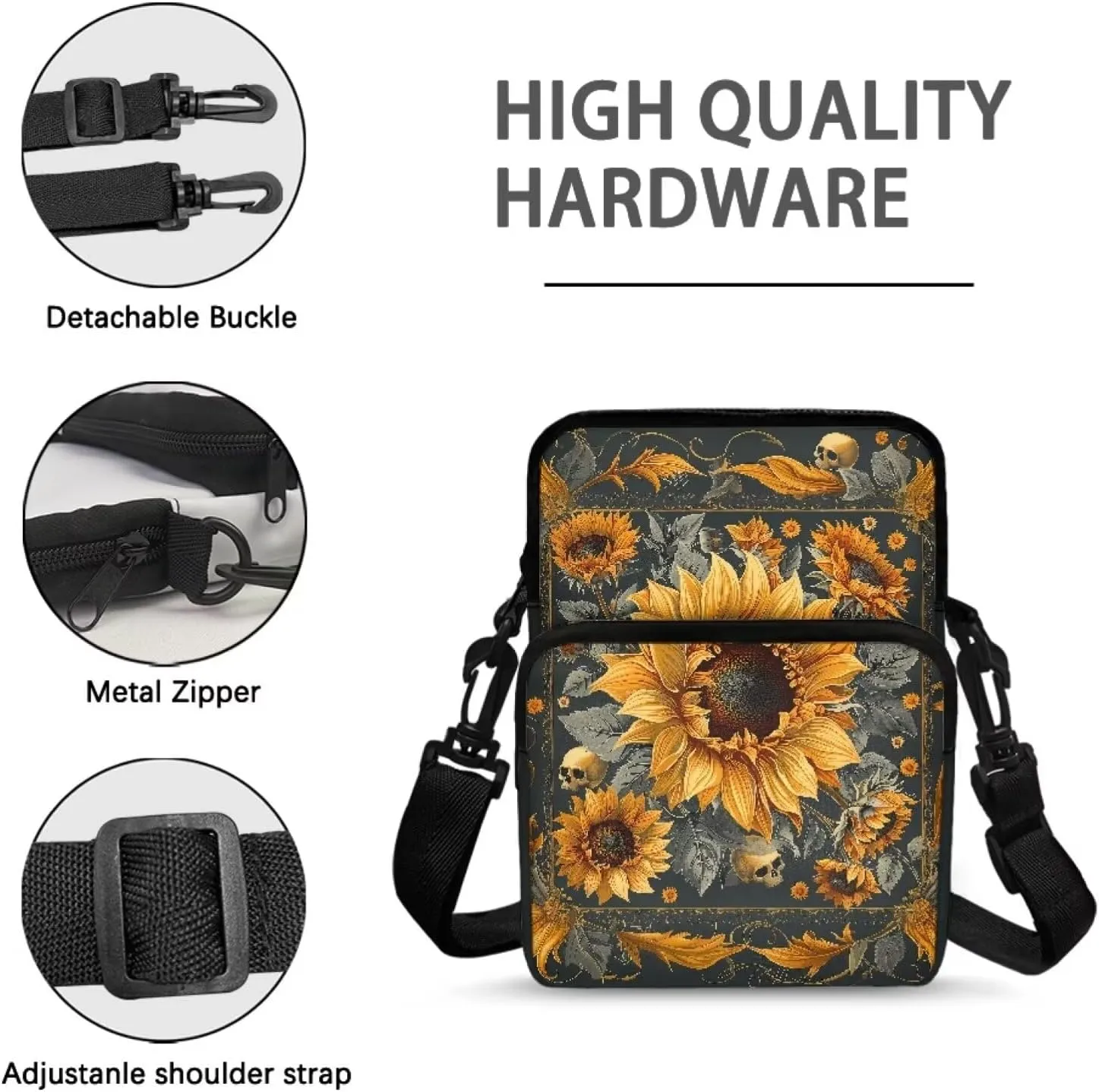 2 Layer Crossbody Bag, Lightweight Shoulder Bag Messenger Bag Purses for Girls Boys