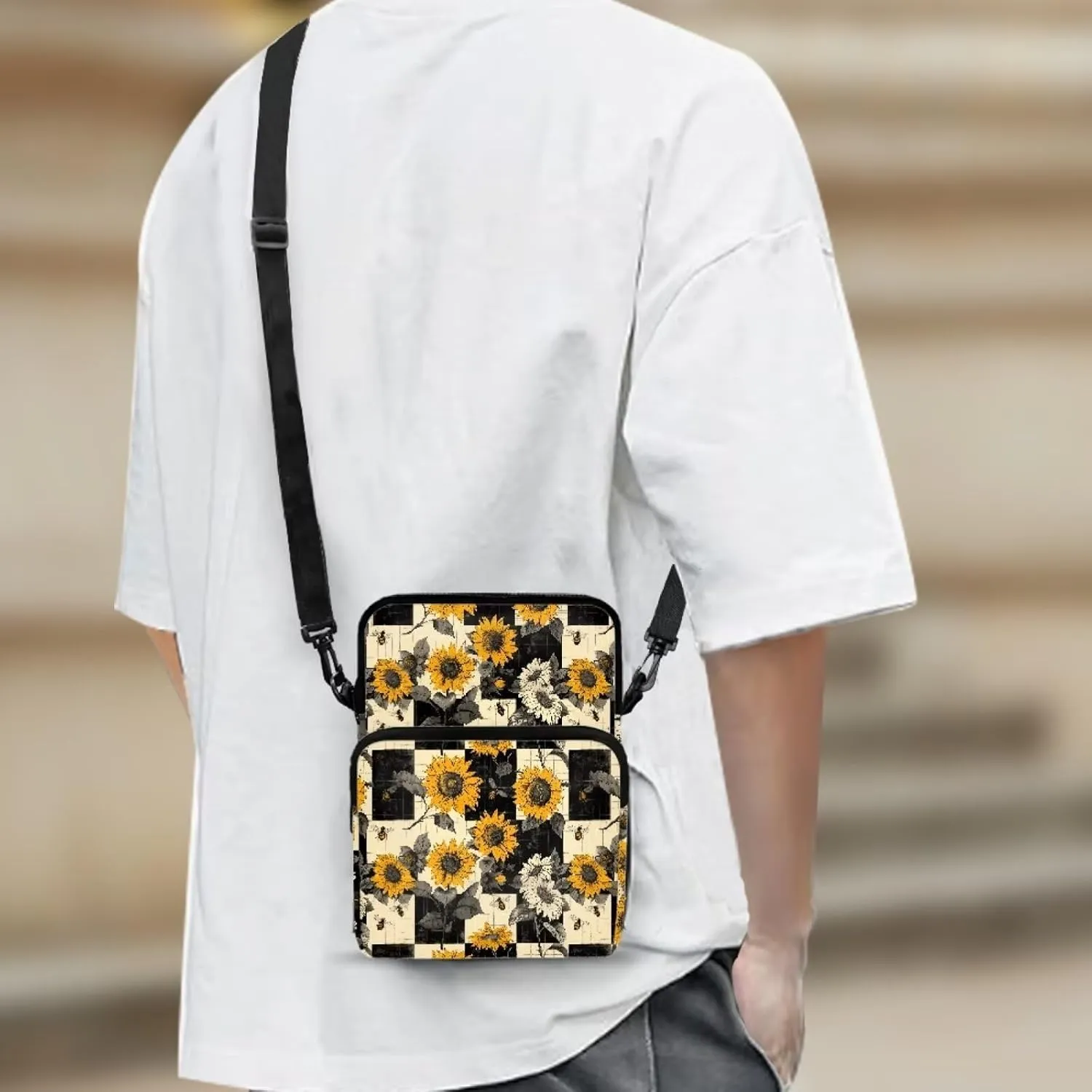 2 Layer Crossbody Bag, Lightweight Shoulder Bag Messenger Bag Purses for Girls Boys