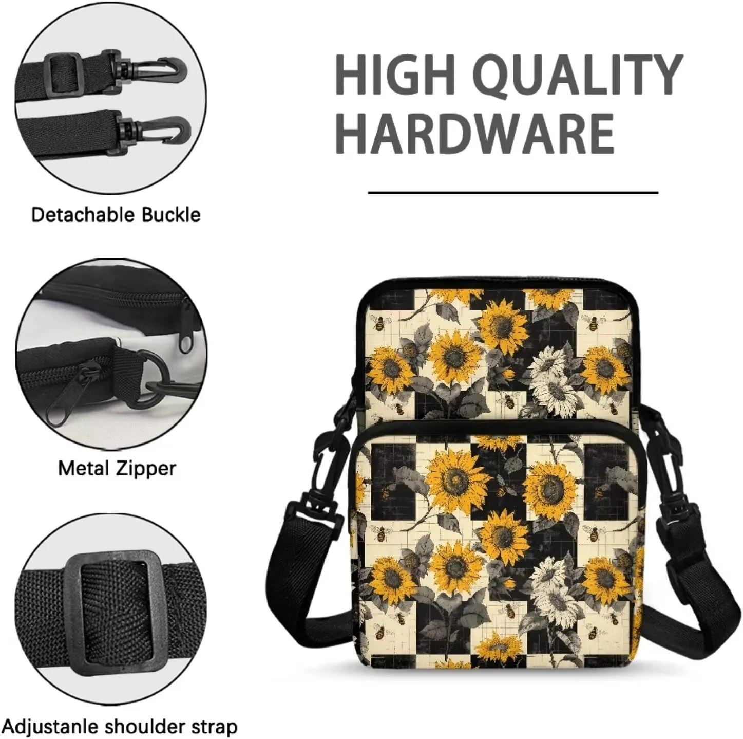 2 Layer Crossbody Bag, Lightweight Shoulder Bag Messenger Bag Purses for Girls Boys
