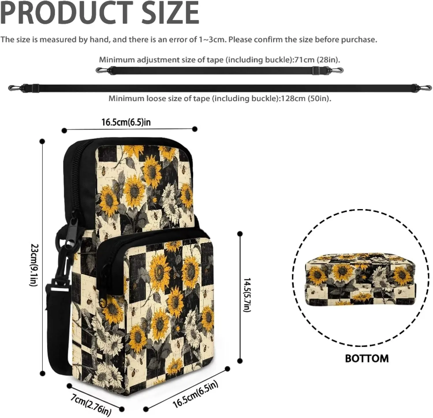 2 Layer Crossbody Bag, Lightweight Shoulder Bag Messenger Bag Purses for Girls Boys