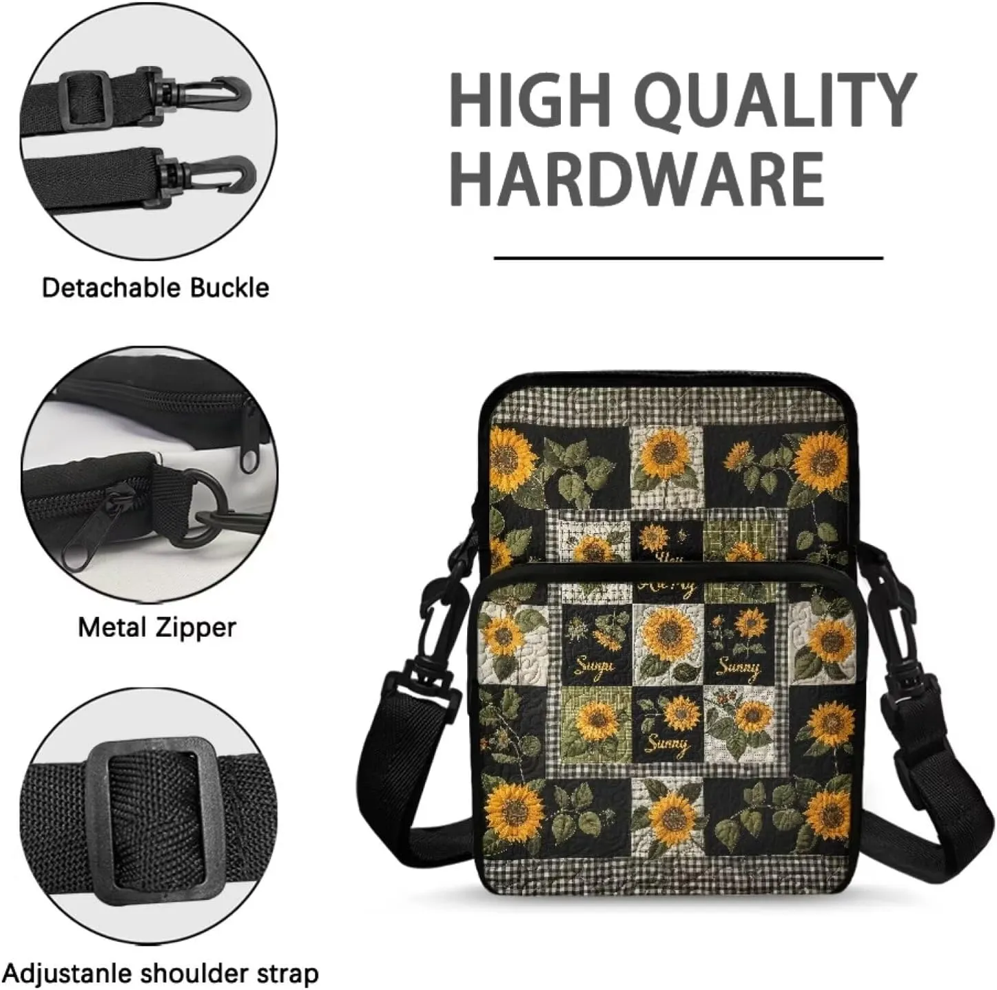 2 Layer Crossbody Bag, Lightweight Shoulder Bag Messenger Bag Purses for Girls Boys