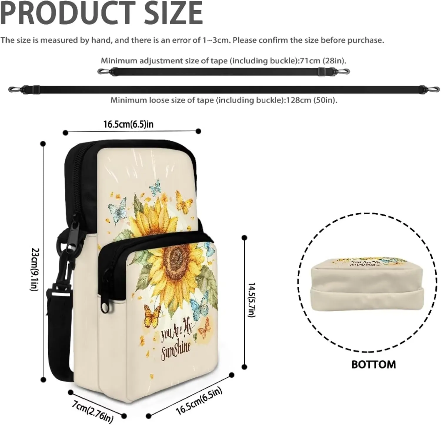 2 Layer Crossbody Bag, Lightweight Shoulder Bag Messenger Bag Purses for Girls Boys