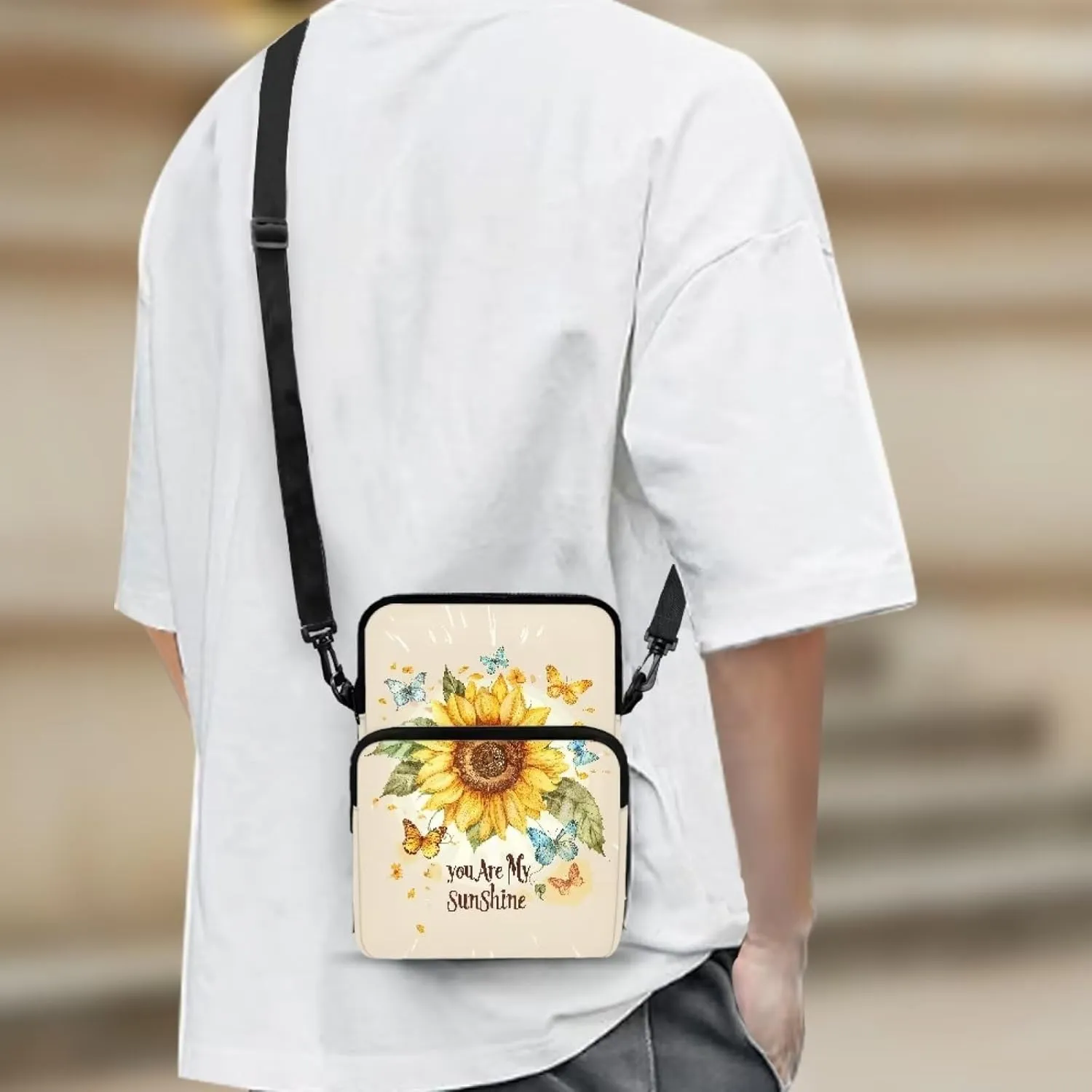 2 Layer Crossbody Bag, Lightweight Shoulder Bag Messenger Bag Purses for Girls Boys
