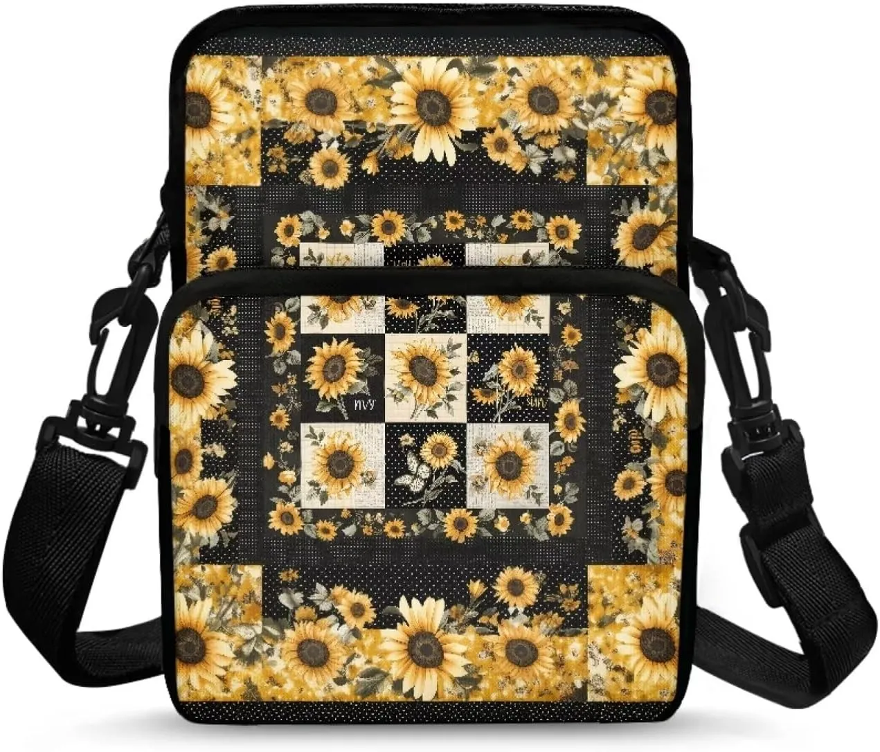 2 Layer Crossbody Bag, Lightweight Shoulder Bag Messenger Bag Purses for Girls Boys