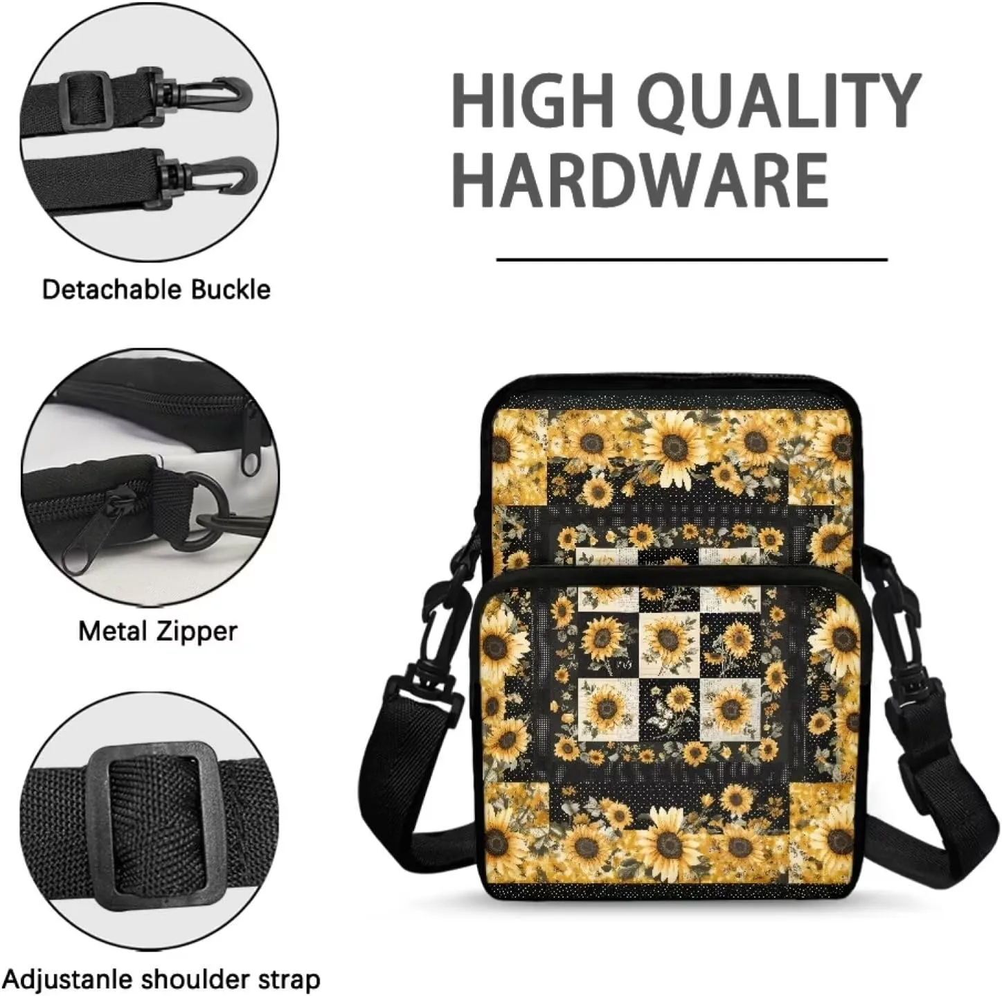 2 Layer Crossbody Bag, Lightweight Shoulder Bag Messenger Bag Purses for Girls Boys