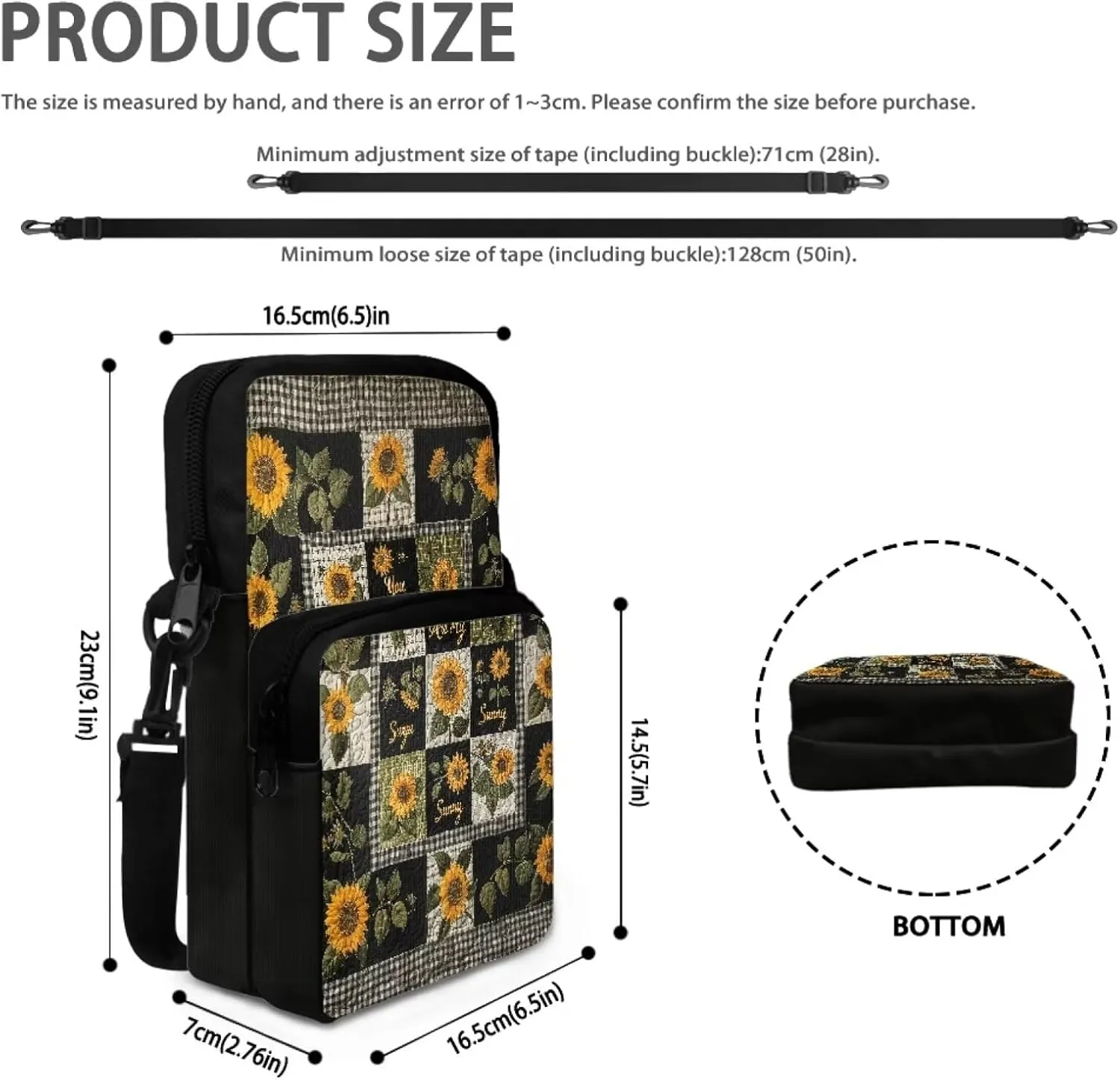 2 Layer Crossbody Bag, Lightweight Shoulder Bag Messenger Bag Purses for Girls Boys