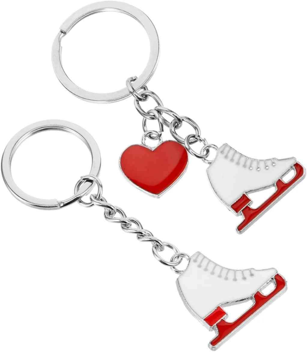 2pcs Cute Ice Skating Keychains Unique Ice Skates Shoe Model Pendants Girls and Women Lightweight and Portable Key Holders for Skating Enthusiasts