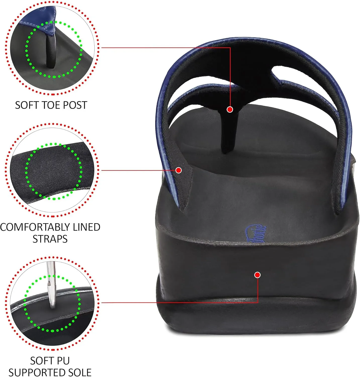 AEROTHOTIC Arch Supportive Strappy Orthotic Comfortable Flip Flops Cushion Soft Toe Post Non-Slip Summer Casual Travel Walking Thong Sandals Women Beach Essentials