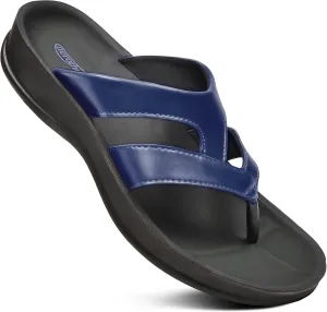 AEROTHOTIC Arch Supportive Strappy Orthotic Comfortable Flip Flops Cushion Soft Toe Post Non-Slip Summer Casual Travel Walking Thong Sandals Women Beach Essentials