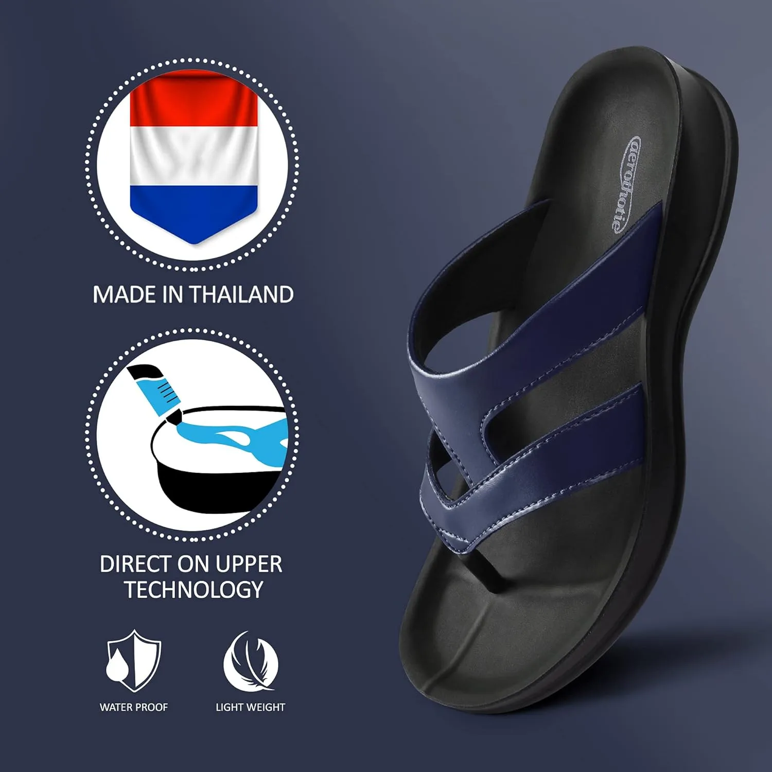 AEROTHOTIC Arch Supportive Strappy Orthotic Comfortable Flip Flops Cushion Soft Toe Post Non-Slip Summer Casual Travel Walking Thong Sandals Women Beach Essentials