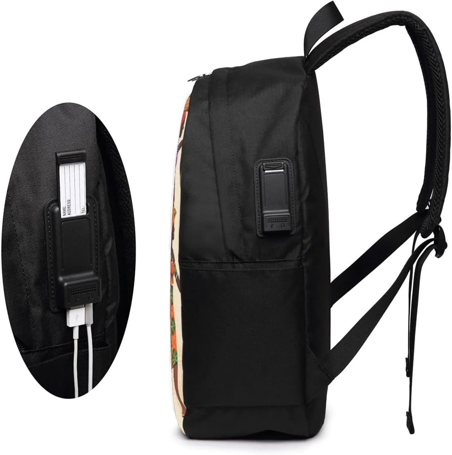 African Women Afrocentric Artwork Travel Laptop Backpack - Durable Business Laptops Backpack with USB Charging Port