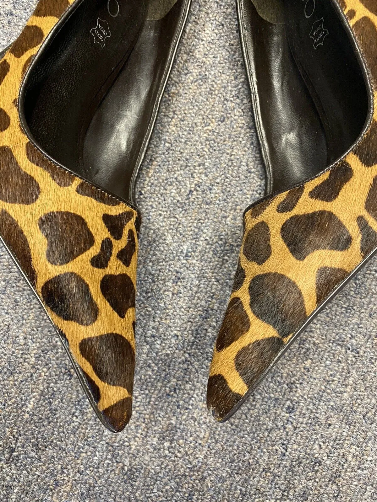 Aldo Women's 39 EU (US 8.5) Leopard  Print Fur Upper Heel Pointed Toe Pump