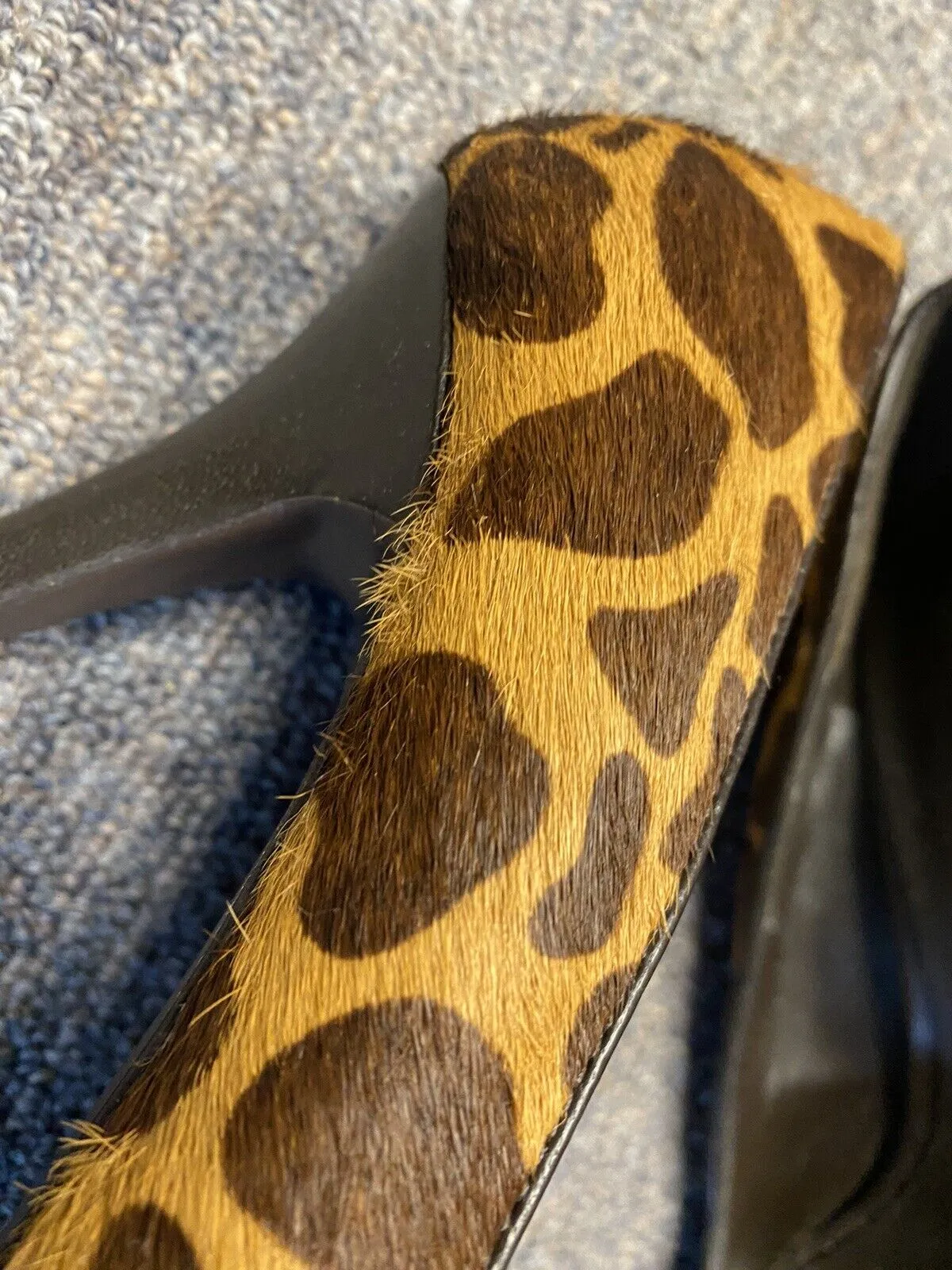 Aldo Women's 39 EU (US 8.5) Leopard  Print Fur Upper Heel Pointed Toe Pump