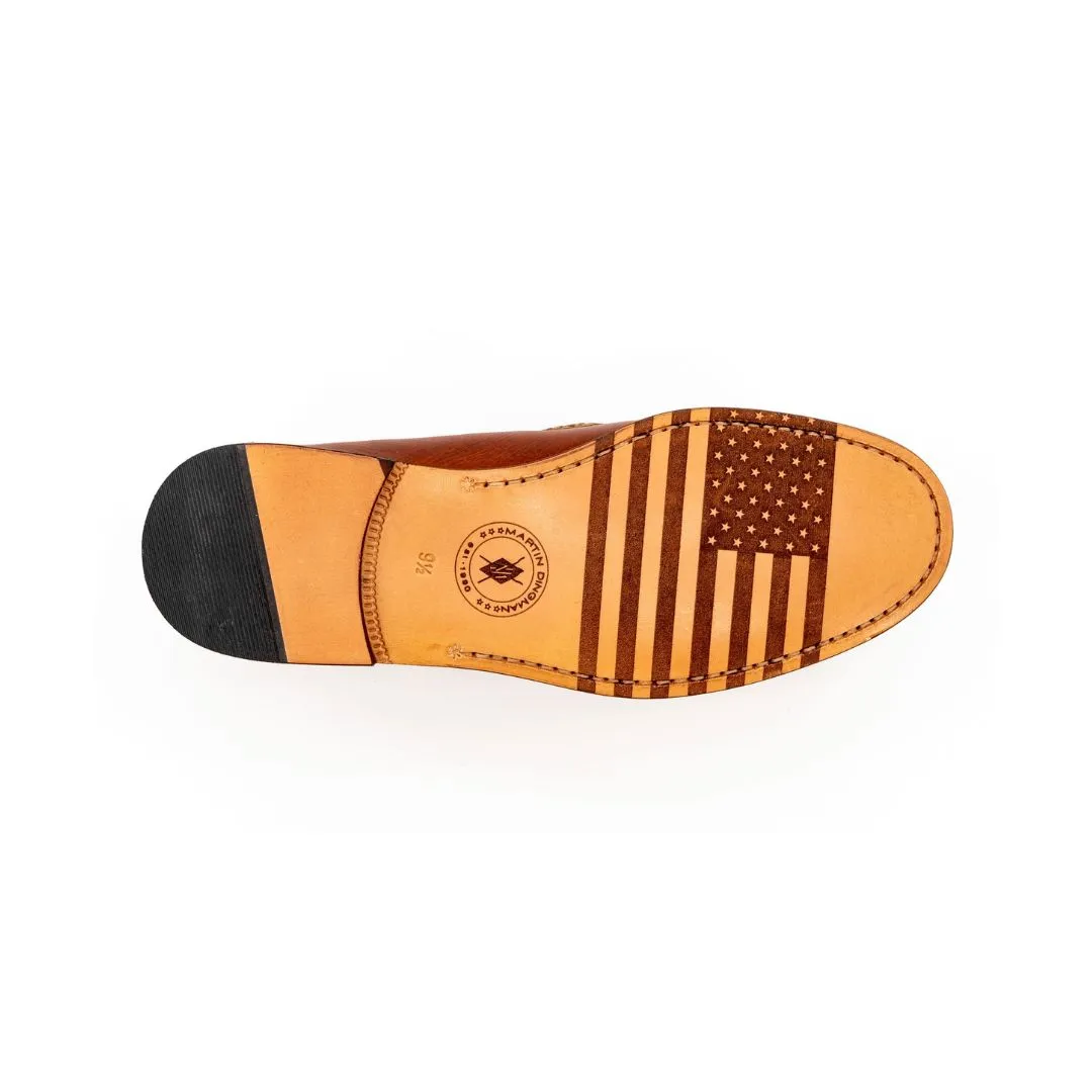 ALL AMERICAN SADDLE LEATHER PENNY LOAFERS - RUST