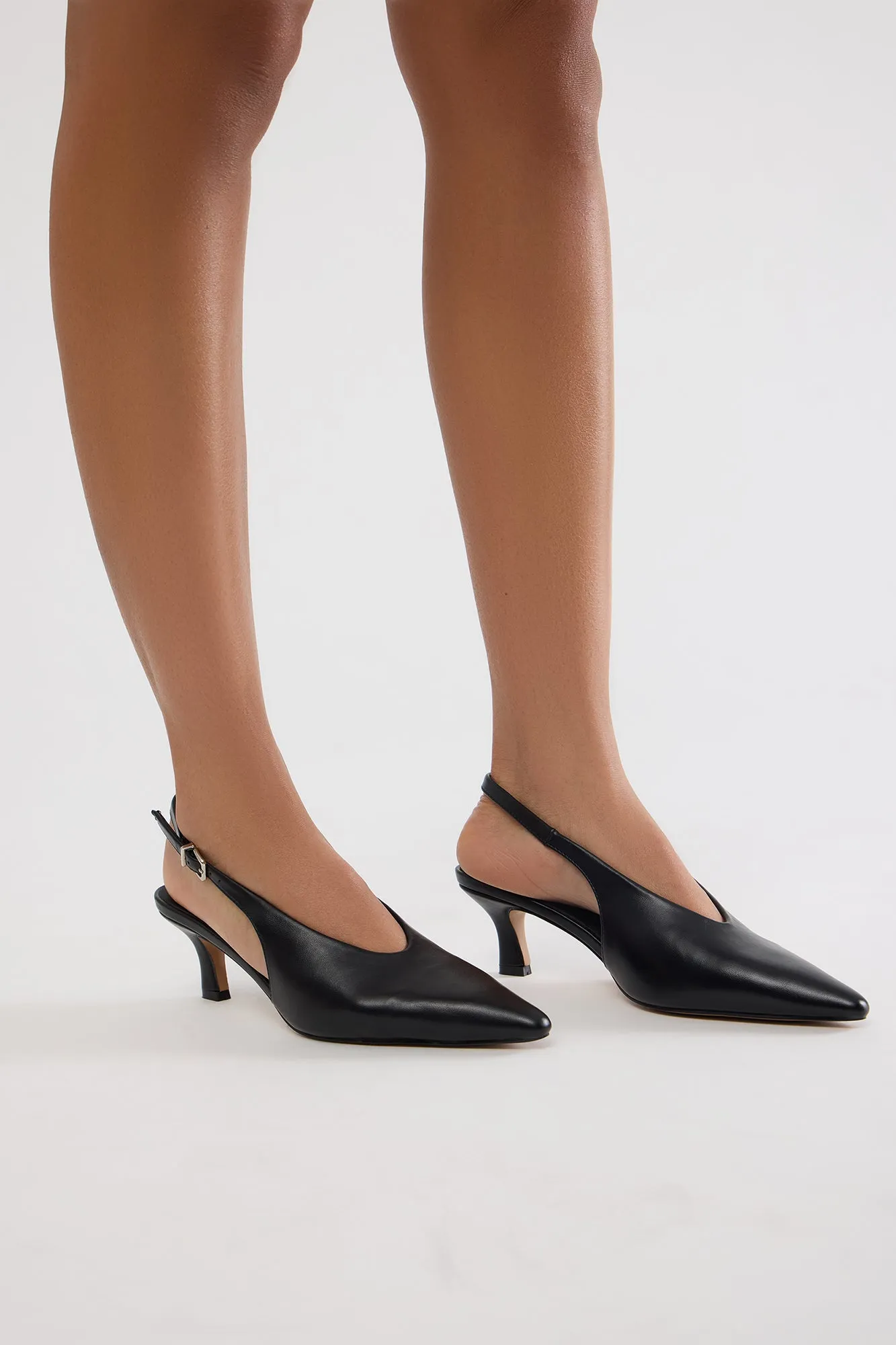 Allura Kitten Heel Pumps - Black