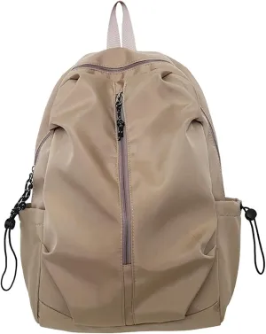 Anti-Theft Waterproof College & Travel Backpack, 15.6-Inch Laptop Compartment with Durable Nylon Design (Khaki)