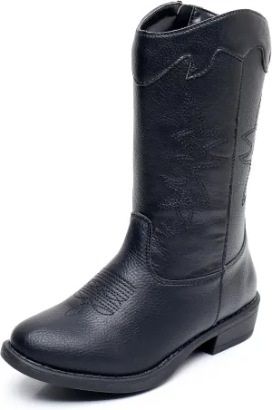 Apakowa Girls Cowgirl Boots Unisex-Child Mid Calf Toddler Cowboy Boot Little Big Kids Boys Western Riding Shoes (Toddler/Little Kid/Big Kid)