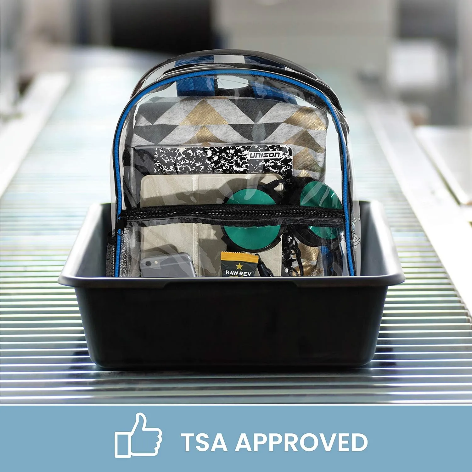 Bags for Less [Set Of 2] Clear Backpack - Security Approved - Straps & Front Accessory Pocket
