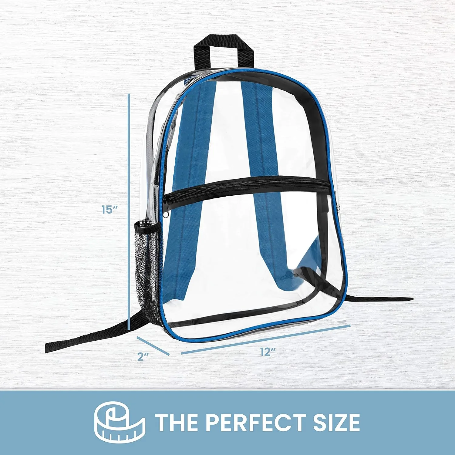 Bags for Less [Set Of 2] Clear Backpack - Security Approved - Straps & Front Accessory Pocket