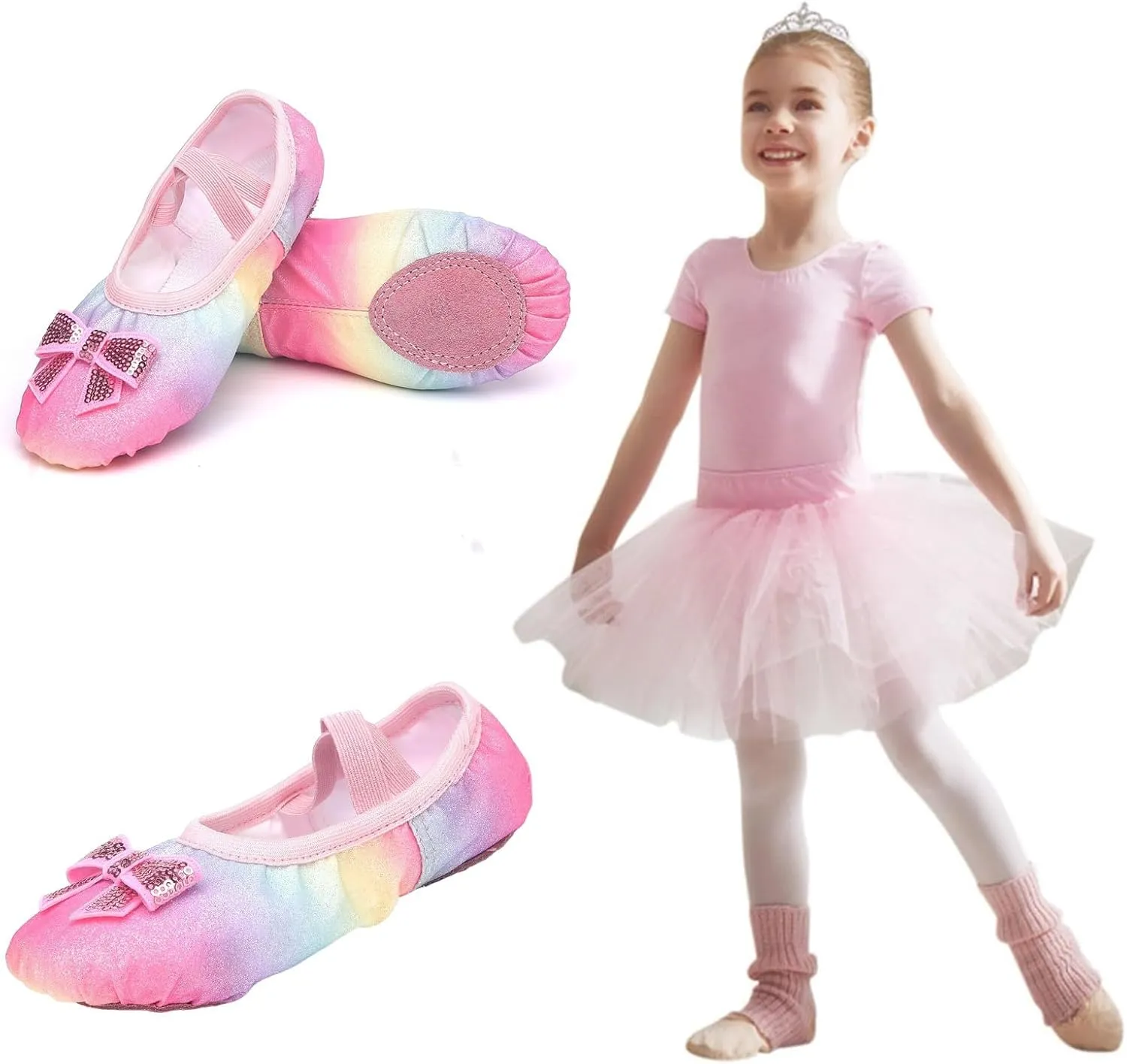 Ballet Shoes for Girls Pin?? Ballet Slippers Canvas Girl Ballet Flat for Toddler/Little Kid/Big Kid,Kids Dance