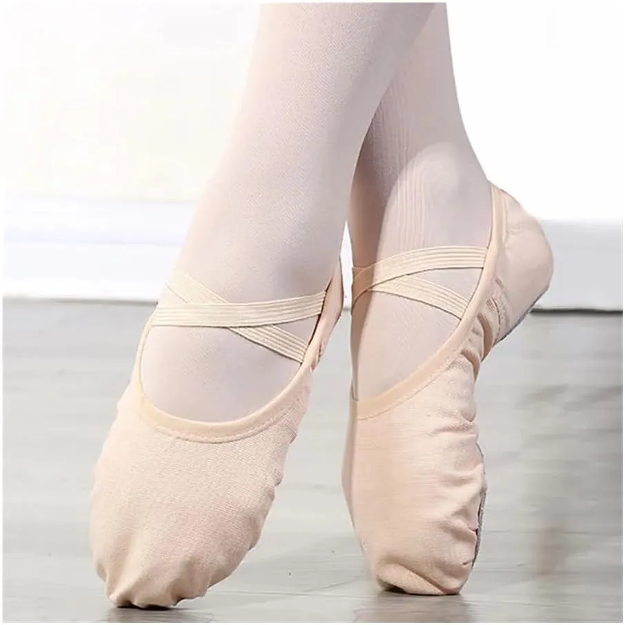 Ballet Shoes for Women Girls Ballet Slippers Flats Canvas Ballet Yoga Shoes for Toddler Little Kid Ballerinas(Black,EU22)