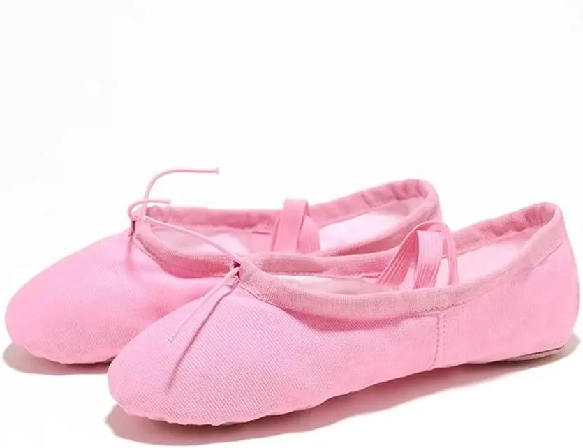 Ballet Shoes for Women Girls Ballet Slippers Flats Canvas Ballet Yoga Shoes for Toddler Little Kid Ballerinas(Black,EU22)