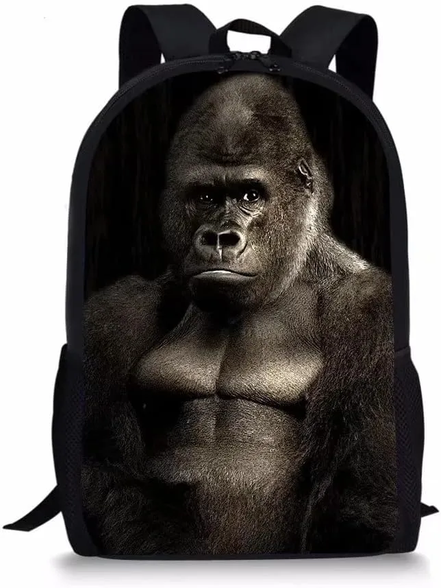 Beginterest Strong Gorilla Backpack Bookbags Durable 15.6 Inch Laptop Backpack for Elementary School Students