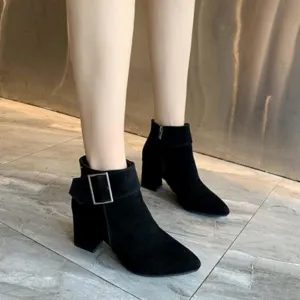 Black Booties for Women Ankle Rain Boots Going Out Boots for Women Women Wide Width Boots Black Ankle Boots with Heels White Booties Women Wide Width