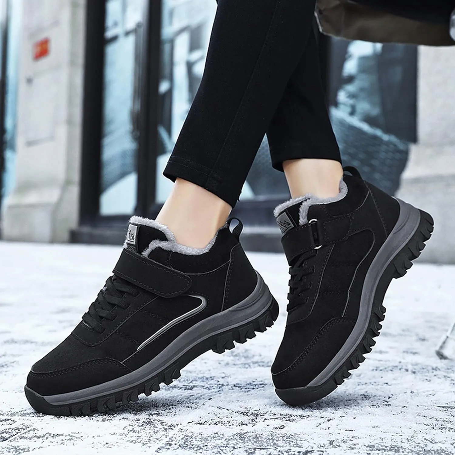 Black Winter Boots for Women Short Non Slip Winter Boots for Women Waterproof Snow Boots Winter Waterproof Slip Resistant Waterproof Work Boots for Women Winter Dress Boot for Women 2023