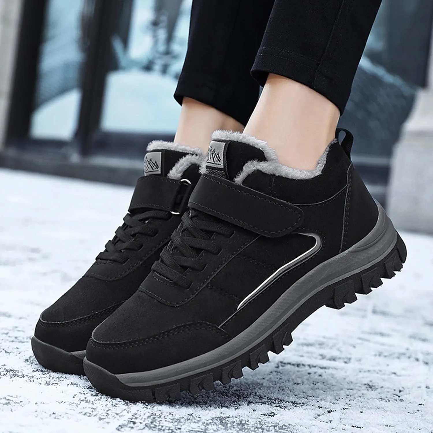 Black Winter Boots for Women Short Non Slip Winter Boots for Women Waterproof Snow Boots Winter Waterproof Slip Resistant Waterproof Work Boots for Women Winter Dress Boot for Women 2023