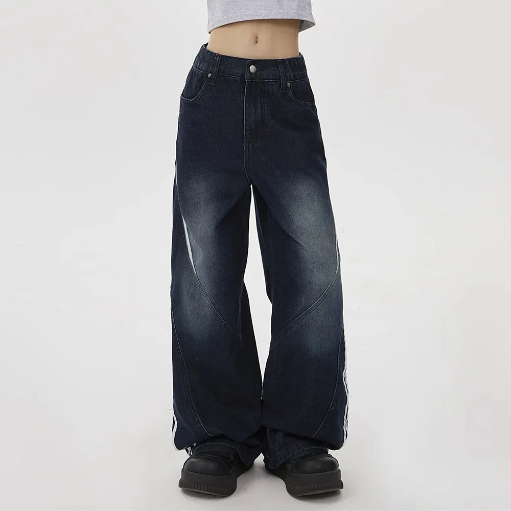 Blokette Side Stripe Wide-Leg Jeans
