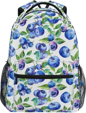 Blueberry Pattern Backpack School Bag with Large Capacity Lightweight Durable Daypack for Student