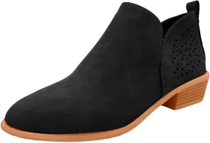 Boots for Women Ankle Booties Dressy Low Heel Booties for Women Embroidered Rainbow Side Heel Patch Fashionable