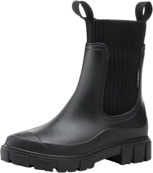 Boots for Women Ankle Boots for Women Comfy Casual Fashion Solid Color Comfortable Waterproof Outdoor Rain Shoes