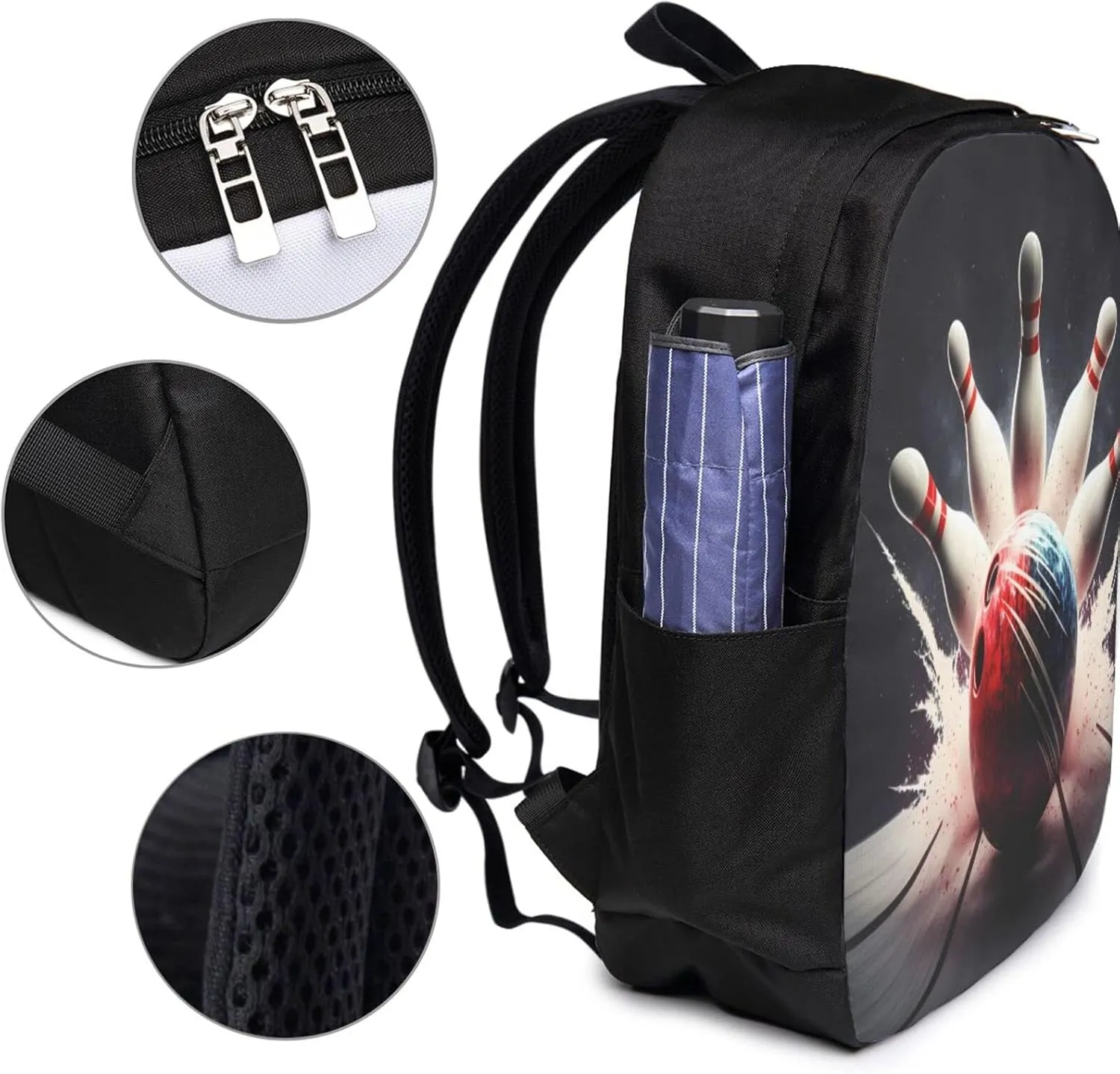 Bowling Ball Sport Travel Laptop Backpack - Durable Business Laptops Backpack with USB Charging Port