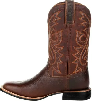Cathalem Cowboy Boots for Women Mid Calf Cowgirl Boots Square Toe Chunky Heel Embroidery Stitched Western Boots