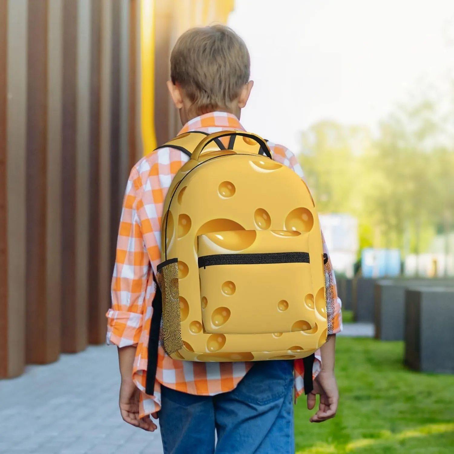 Cheese Backpack Funny Food Laptop Bookbag Travel Daypack Lightweight Durable Bag For Women Men