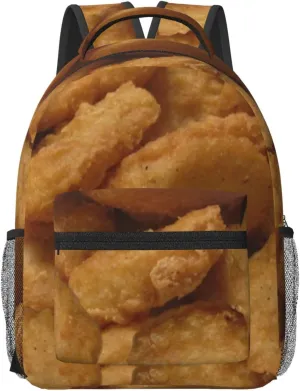 Chicken Nuggets Backpack Funny Food Laptop Bookbag Travel Daypack Lightweight Durable Bag For Women Men