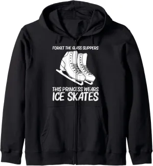 Cool Figure Skating For Girls Kid Spin Jump Ice Skate Skater Zip Hoodie