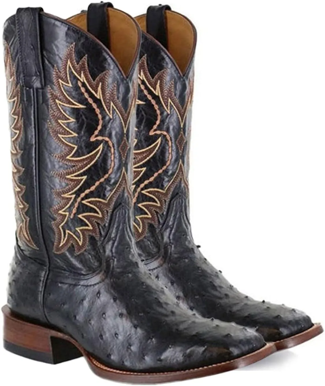 Cowboy Boots for Women Cowgirl Boots Low Heel Boots Western Embroidered Low Heel Pointed Toe Pull on Women Cowboy
