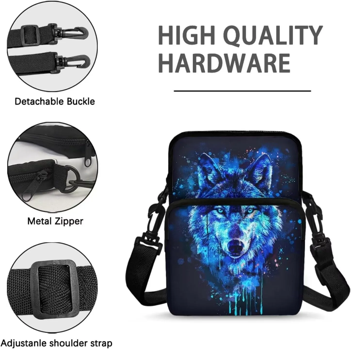 Crossbody Shoulder Bag for Girls, 2 Layer Lightweight Messenger Bag Waist Pouch