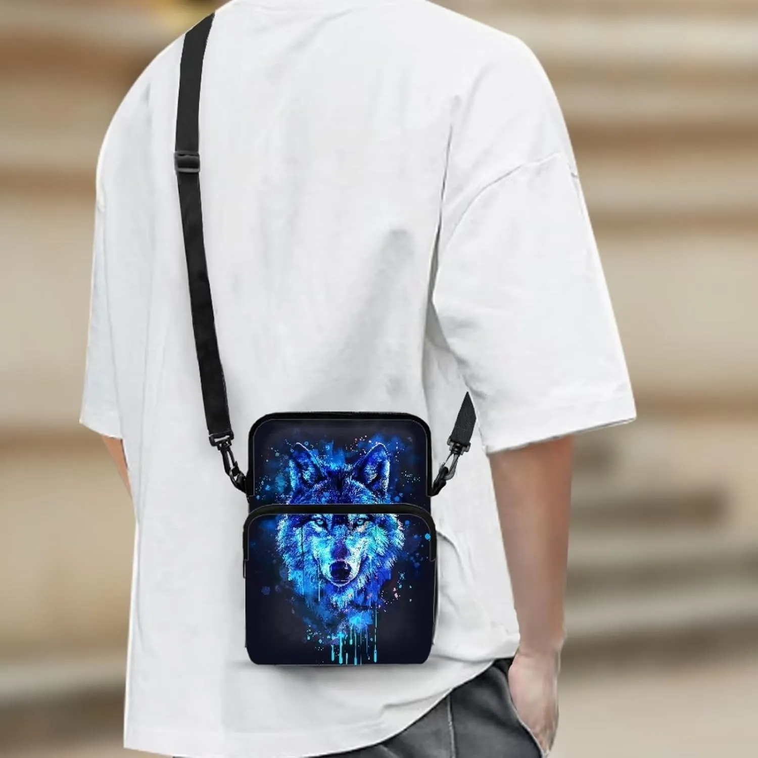 Crossbody Shoulder Bag for Girls, 2 Layer Lightweight Messenger Bag Waist Pouch