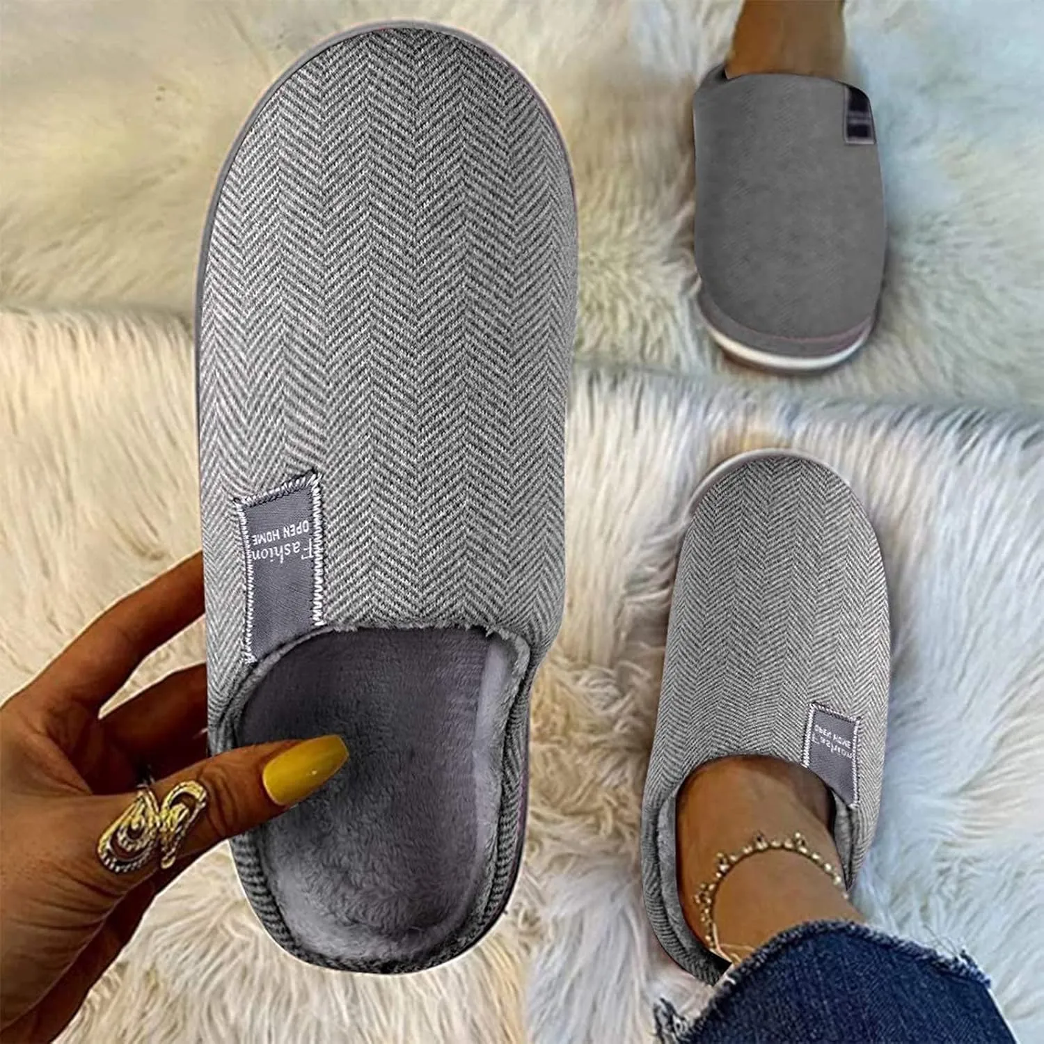 Cute Cat Slippers for Women House Shoes with Arch Support House Slippers for Men Warm Slippers for Women Indoor Outdoor Anti-Slip Girls Christmas Dress Gifts for Him 2023