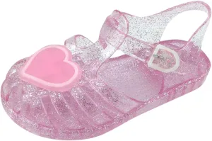Cute Heart Jellies Shoes For Girls Soft Closed Toe Dress Sandals With Strap Summer Girl Outdoor Casual ??ink