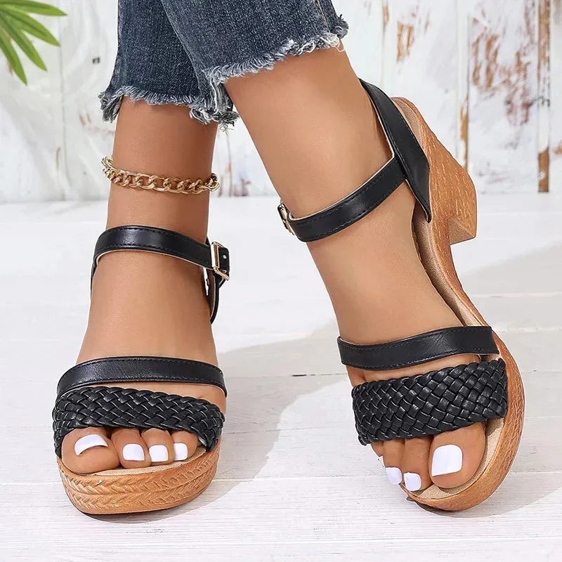Deborah | Woven Platform Sandals